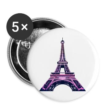 Eiffel tower #9 - Lot de 5 grands badges (56 mm) - blanc - Devant