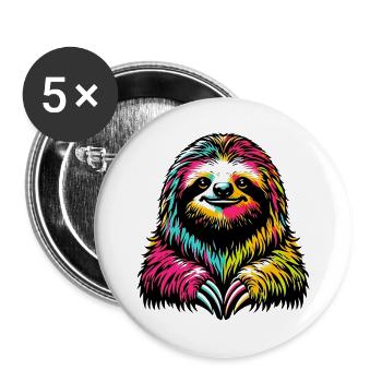 Paresse - Lot de 5 grands badges (56 mm) - blanc - Devant
