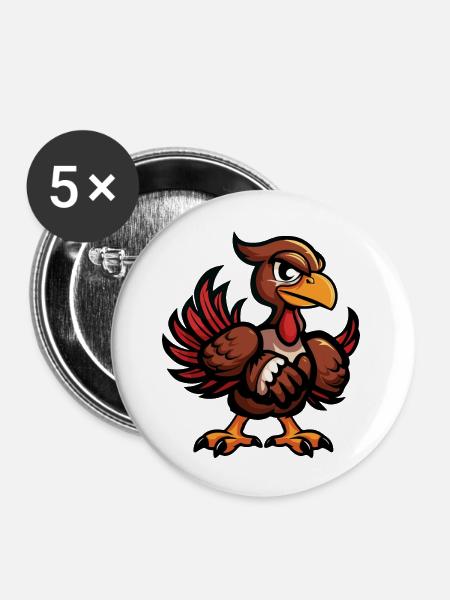 truthuhn - Buttons groß 56 mm (5er Pack) - Weiß