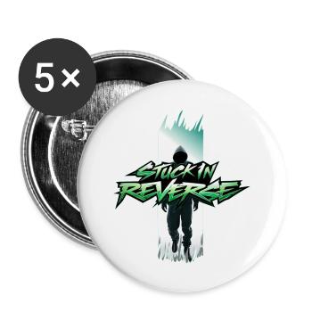 im Rückwärtsgang steckengeblieben - Buttons groß 56 mm (5er Pack) - Weiß - Vorne