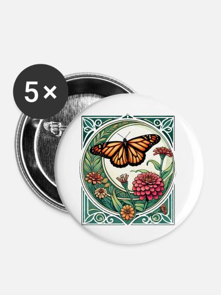 Monarch - Buttons groß 56 mm (5er Pack) - Weiß