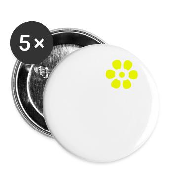 sommer frühling fröhlich blume sonnenblume - Buttons groß 56 mm (5er Pack) - Weiß - Vorne