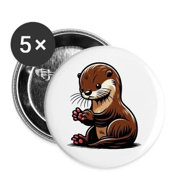 Otter - Buttons groß 56 mm (5er Pack) - Weiß - Vorne