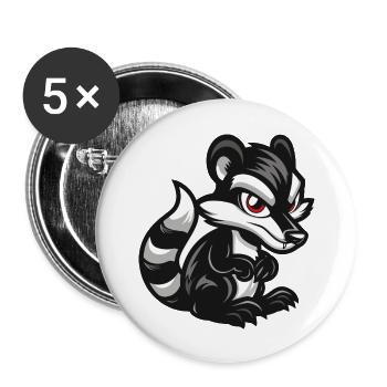 mouffette - Lot de 5 grands badges (56 mm) - blanc - Devant