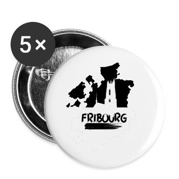 Fribourg Cathedral - Buttons large 2.2''/56 mm (5-pack) - white - Front
