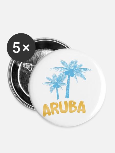 Geschenk für Aruba - Buttons groß 56 mm (5er Pack) - Weiß
