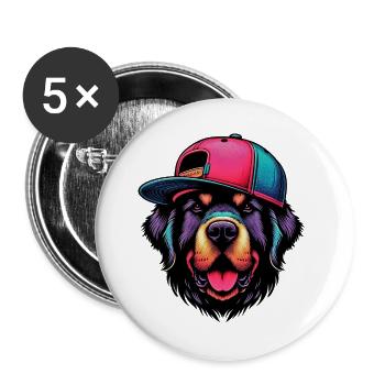 Dog - Buttons large 2.2''/56 mm (5-pack) - white - Front