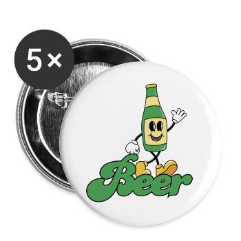 Beer - Buttons large 2.2''/56 mm (5-pack) - white - Front