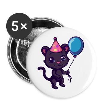 Panther Birthday Comic - Buttons large 2.2''/56 mm (5-pack) - white - Front