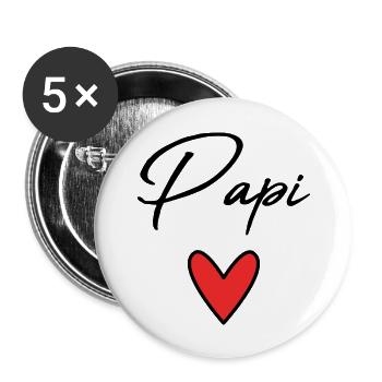 GRANDPA. DAD. FATHER'S DAY. HAPPY FATHER'S DAY - Buttons large 2.2''/56 mm (5-pack) - white - Front