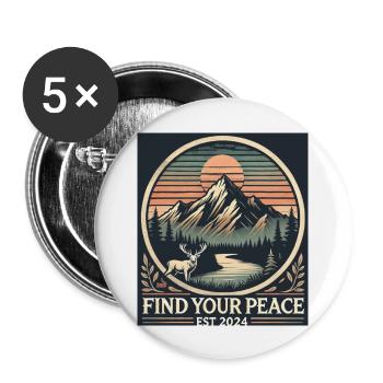 Alps Tranquility - Buttons large 2.2''/56 mm (5-pack) - white - Front