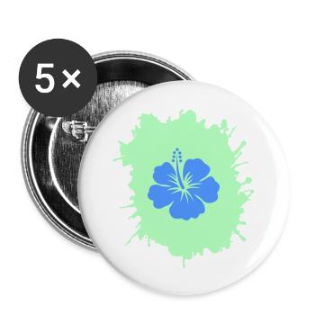 hibiskus klecks - Buttons groß 56 mm (5er Pack) - Weiß - Vorne