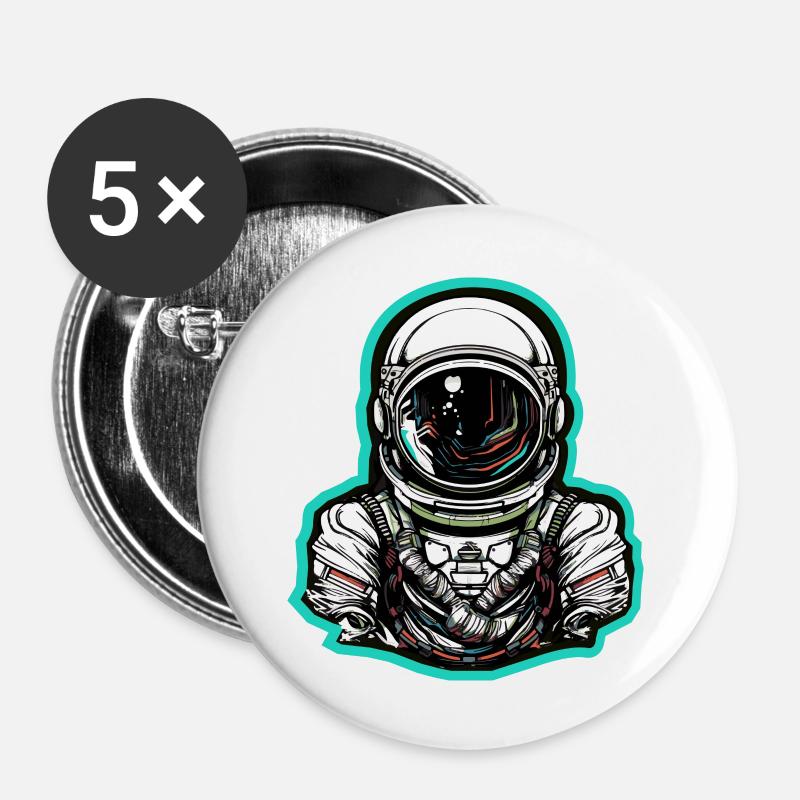 Astronaut - Buttons large 2.2''/56 mm (5-pack) - white