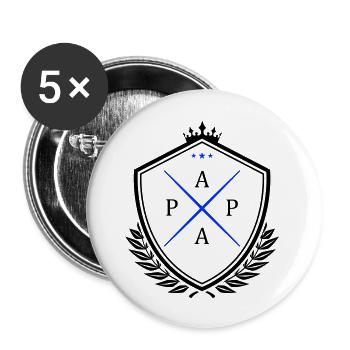 Écusson de papa papa - Lot de 5 grands badges (56 mm) - blanc - Devant