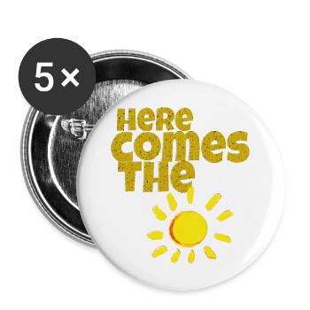 Voici le soleil - Lot de 5 grands badges (56 mm) - blanc - Devant
