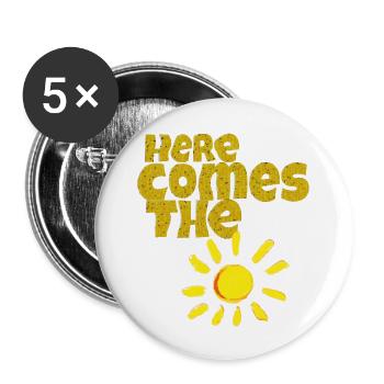 Voici le soleil - Lot de 5 grands badges (56 mm) - blanc - Devant