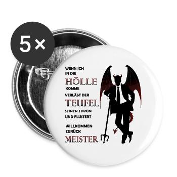 Devil Satan Lucifer Hell Halloween - Buttons large 2.2''/56 mm (5-pack) - white - Front