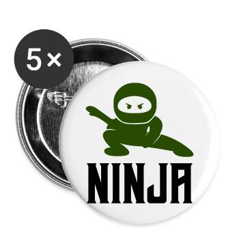 Ninja Comic - Buttons large 2.2''/56 mm (5-pack) - white - Front