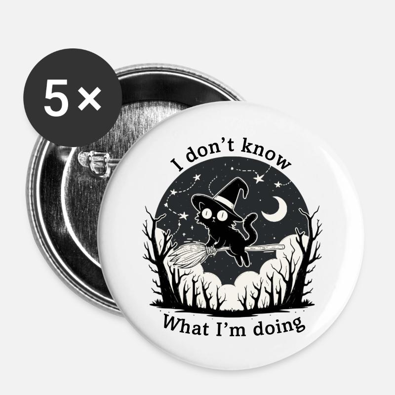Halloween | I don't know what I'm doing - Buttons large 2.2''/56 mm (5-pack) - white