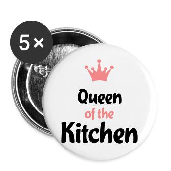 Kochschürze für dein Dinner - Buttons groß 56 mm (5er Pack) - Weiß - Vorne