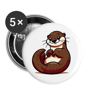 Otter - Buttons groß 56 mm (5er Pack) - Weiß - Vorne