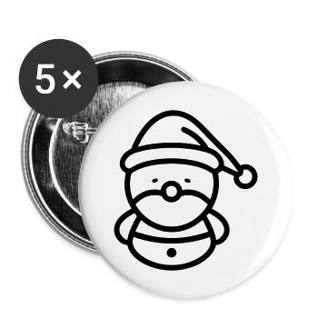 Schneemann - Buttons groß 56 mm (5er Pack) - Weiß - Vorne