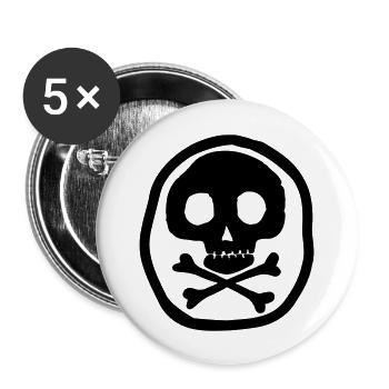 Skull & Bones - Buttons large 2.2''/56 mm (5-pack) - white - Front