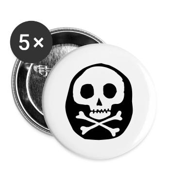 Skull & Bones - Buttons large 2.2''/56 mm (5-pack) - white - Front
