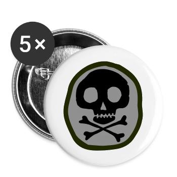 Crâne et os - Lot de 5 grands badges (56 mm) - blanc - Devant