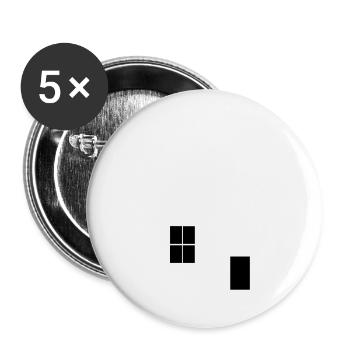 Haus minimal Bauherr Richtfest Geschenk  - Buttons groß 56 mm (5er Pack) - Weiß - Vorne