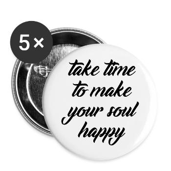 Yoga Meditation Spa Namaste - Buttons groß 56 mm (5er Pack) - Weiß - Vorne