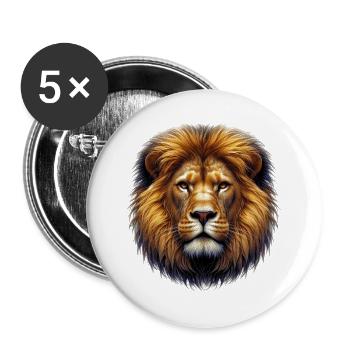 Lion - Buttons large 2.2''/56 mm (5-pack) - white - Front