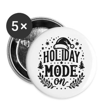 Holiday Mode On - Buttons large 2.2''/56 mm (5-pack) - white - Front