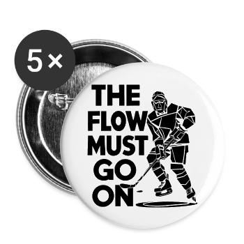 Hockey-Liebe – Der Flow geht weiter - Buttons groß 56 mm (5er Pack) - Weiß - Vorne