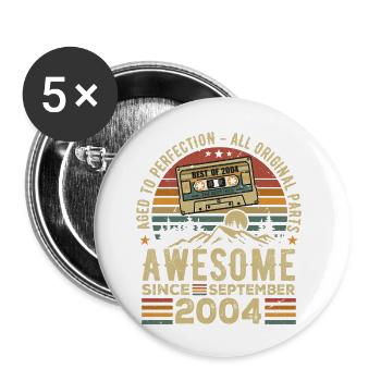 Birthday September 2004 Vintage September 2004 - Buttons large 2.2''/56 mm (5-pack) - white - Front