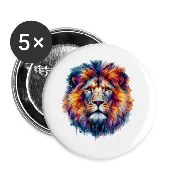 Lion - Buttons large 2.2''/56 mm (5-pack) - white - Front