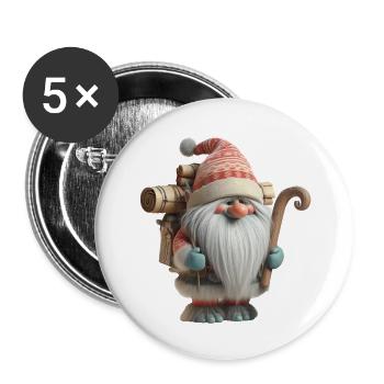 Weihnachtstroll 3 - Buttons groß 56 mm (5er Pack) - Weiß - Vorne