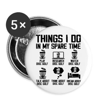 Disc Golf Players Disc Golf Disc Golf Players - Lot de 5 grands badges (56 mm) - blanc - Devant