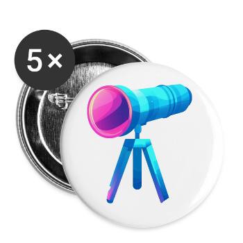 Flaches und farbenfrohes Teleskop-Design - Buttons groß 56 mm (5er Pack) - Weiß - Vorne