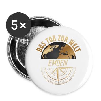 Das Tor zur Welt - Emden - Buttons groß 56 mm (5er Pack) - Weiß - Vorne