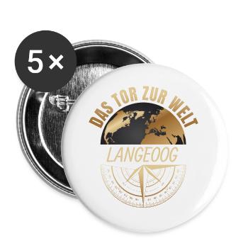 Das Tor zur Welt - Langeoog - Buttons groß 56 mm (5er Pack) - Weiß - Vorne