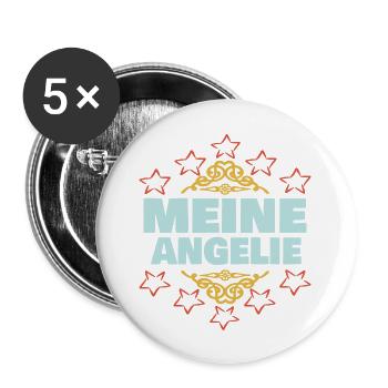 Angelie as a girl - Buttons large 2.2''/56 mm (5-pack) - white - Front