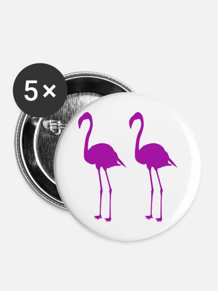 flamingos - Buttons groß 56 mm (5er Pack) - Weiß