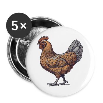 Rooster - Buttons large 2.2''/56 mm (5-pack) - white - Front