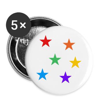 Étoiles Arc-en-ciel LGBTQ subtile gay pride - Lot de 5 grands badges (56 mm) - blanc - Devant