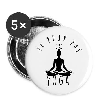 I can't, I have yoga. - Buttons large 2.2''/56 mm (5-pack) - white - Front