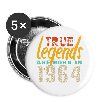 Les vrais légendes sont nés en 1964. Année 2025. - Lot de 5 grands badges (56 mm) - blanc - Devant