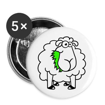 Les moutons mangent des herbes Mangent de l’herbe Affamé Drôle - Lot de 5 grands badges (56 mm) - blanc - Devant