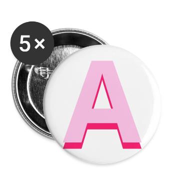 Letter to pink pop and modern - Buttons large 2.2''/56 mm (5-pack) - white - Front