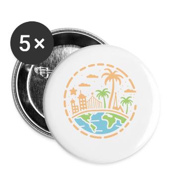 Voyage Humour vacances - Lot de 5 grands badges (56 mm) - blanc - Devant